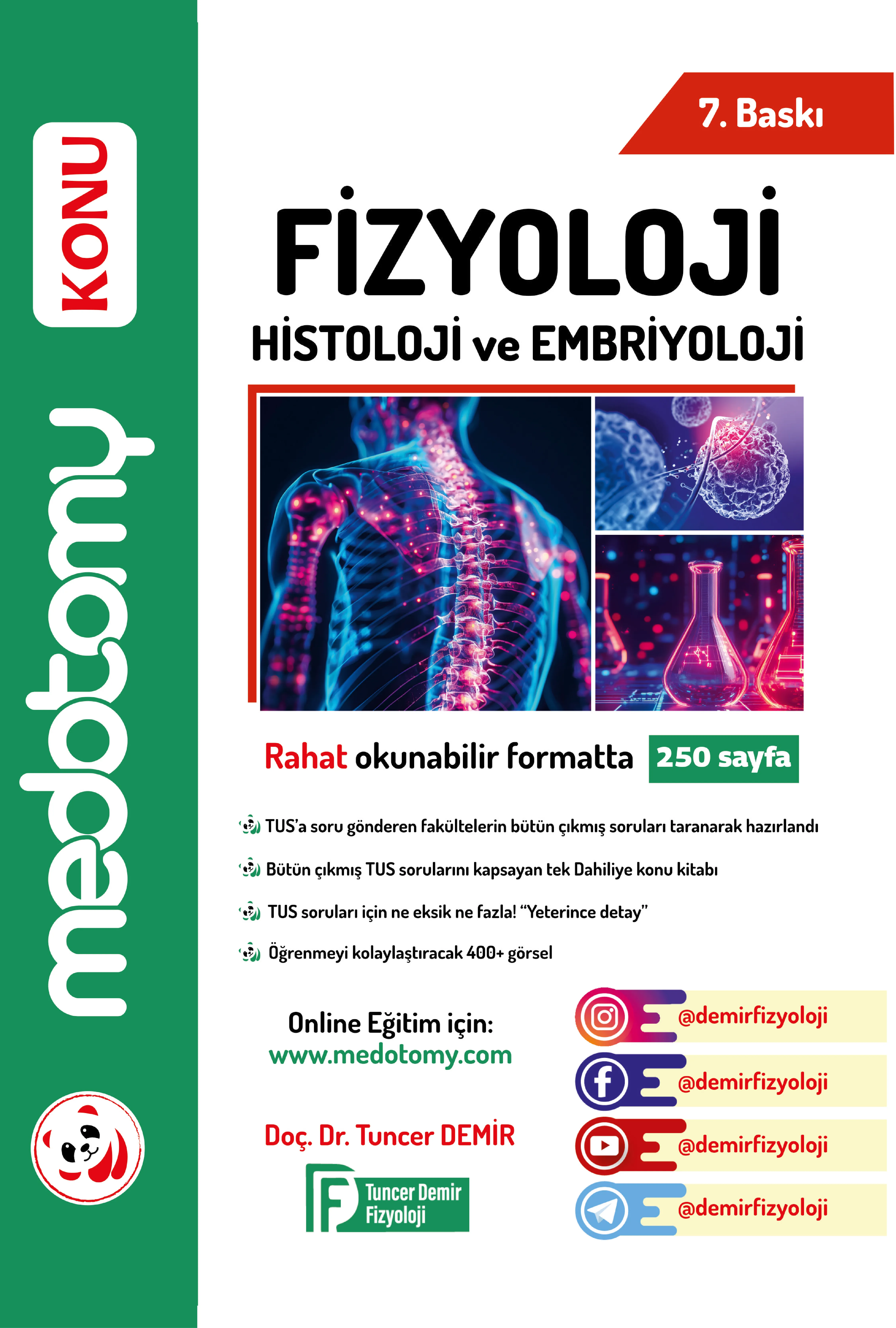 Medotomy Fizyoloji Konu Kitabı 7. Baskı / Tuncer Demir